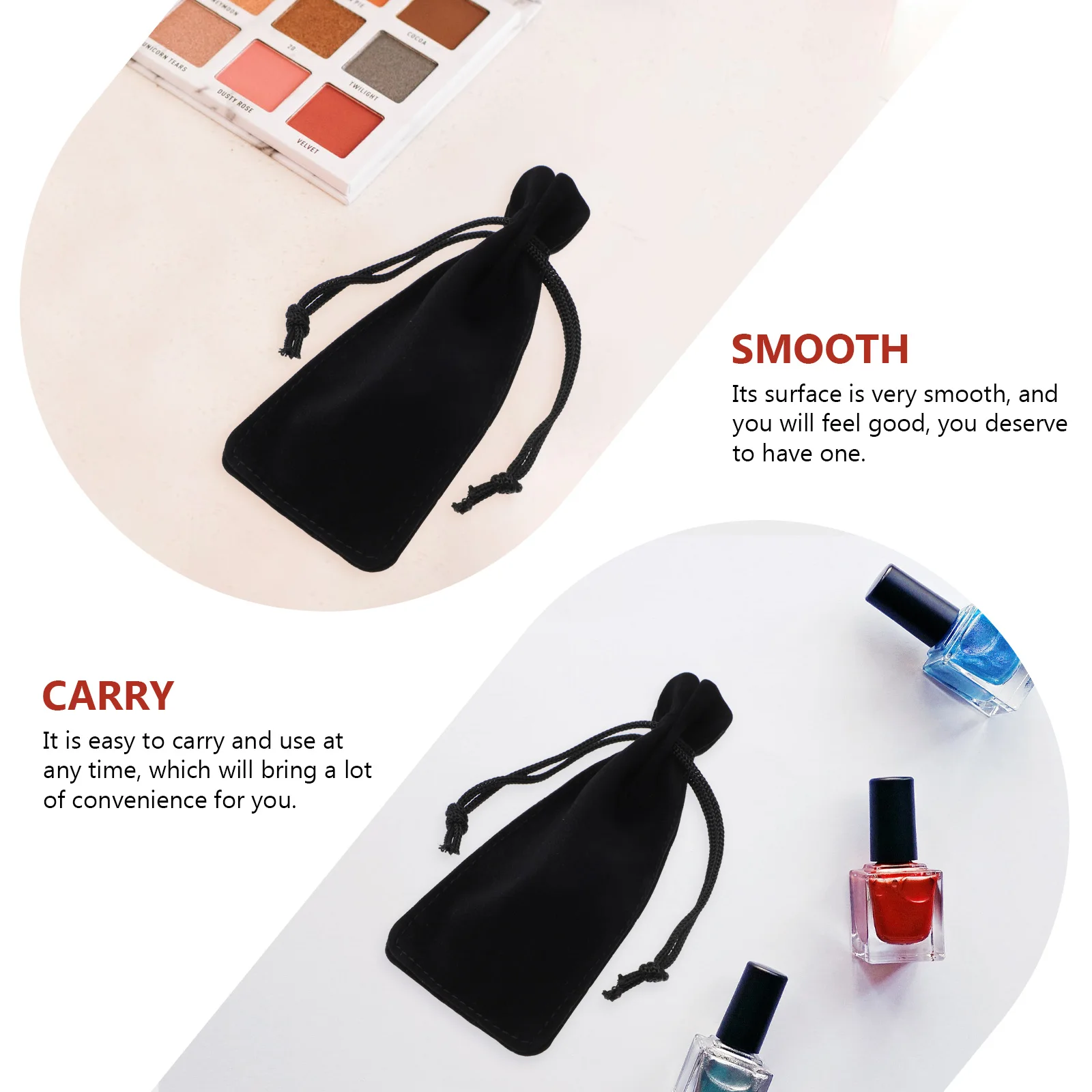 

6pcs Lipstick Storage Pouch Women Makeup Bag Pouch For Outdoor Travel Jewelry Holder Durable Lightweight Smooth