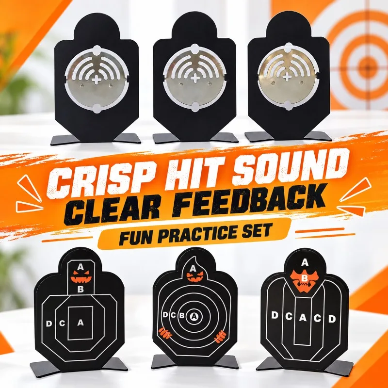 Stable Freestanding Metal Target Impact Triggered Sound Self Reset Leisure Hobby Game Accessory
