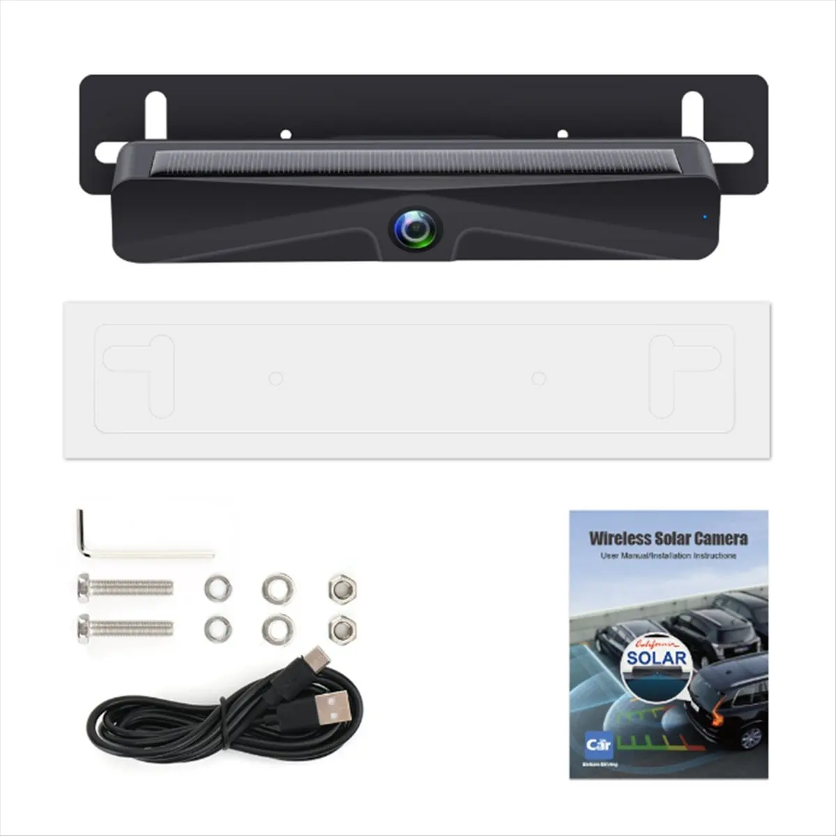 Fits for Car Rear License Camera 1080P Rear View Camera Solar Reversing Camera Wireless Car APP Camera view 2
