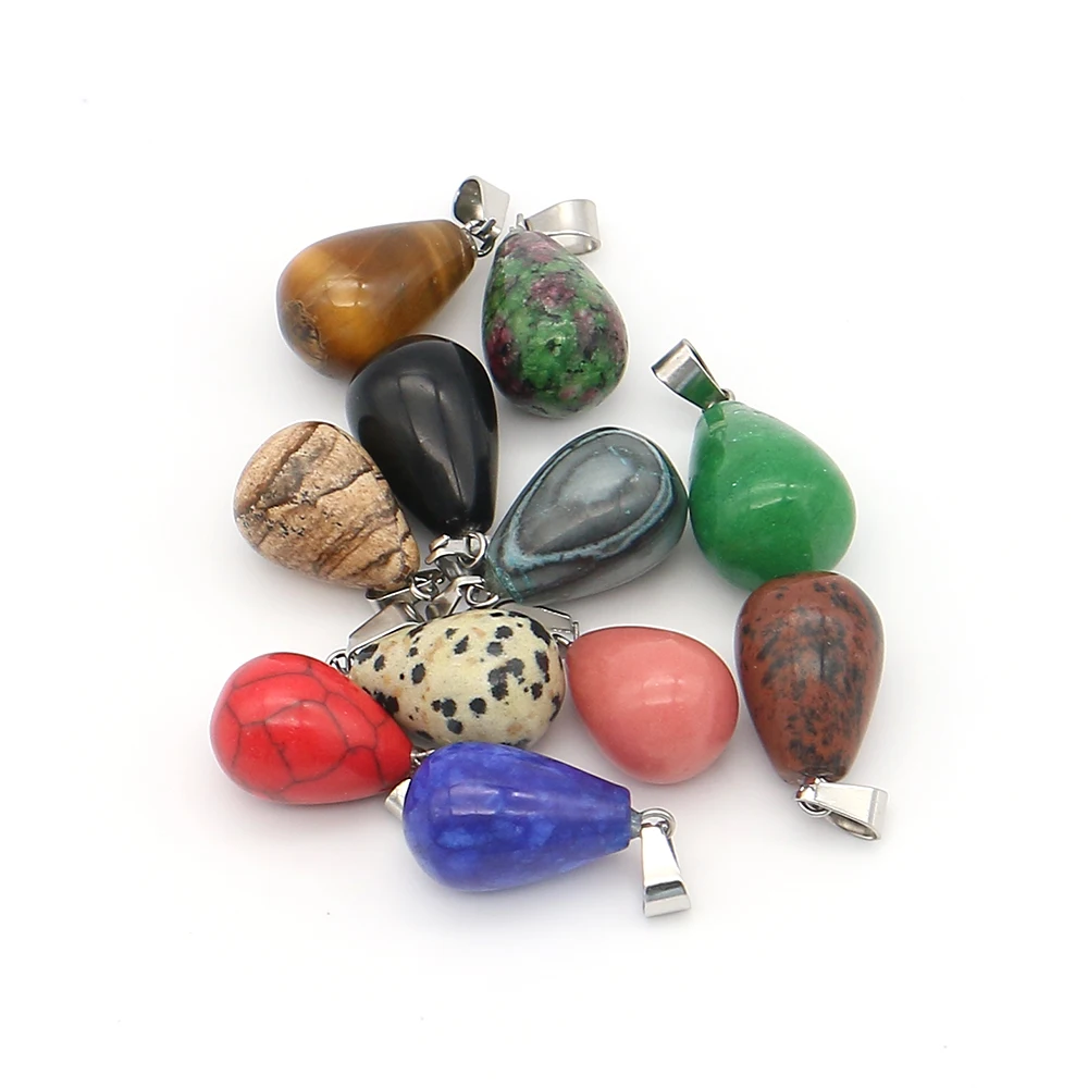 

Minimalist Exquisite Natural Stone Agate Polished Chubby Teardrop Single-hole Loose Pendant DIY Necklace Jewelry Accessories