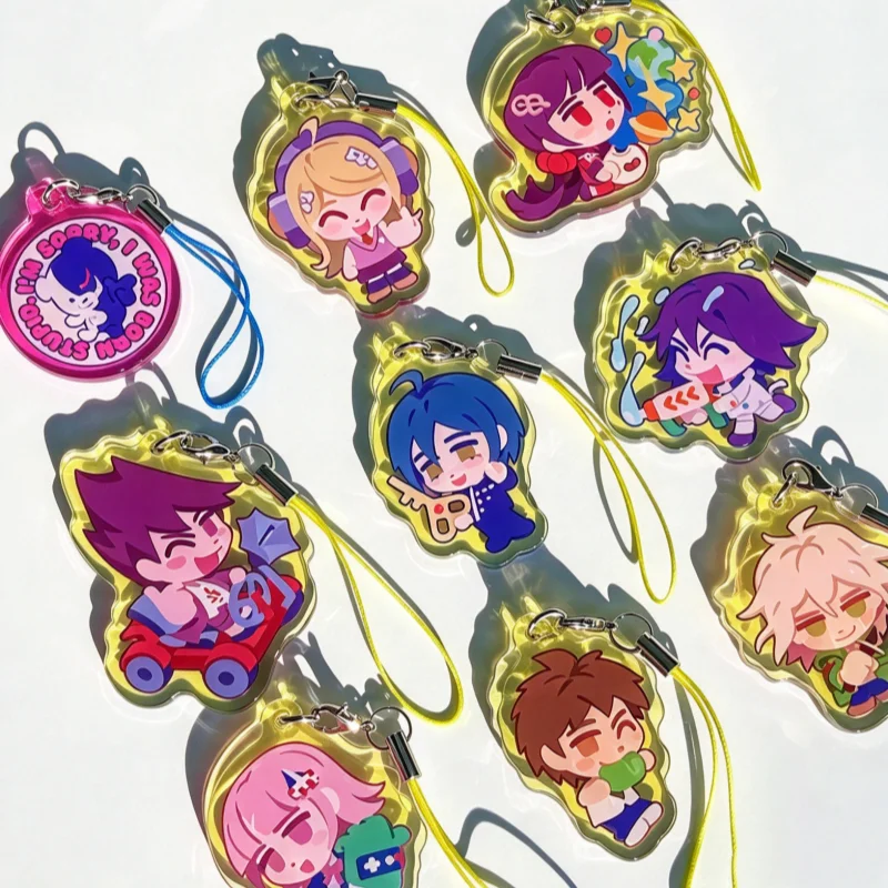 Danganronpa Acrylic Phone Charm DR2 DRV3 Keychain Cute Chibi Character Pendant Bag Hanging Ornament Anime Gift for Fans