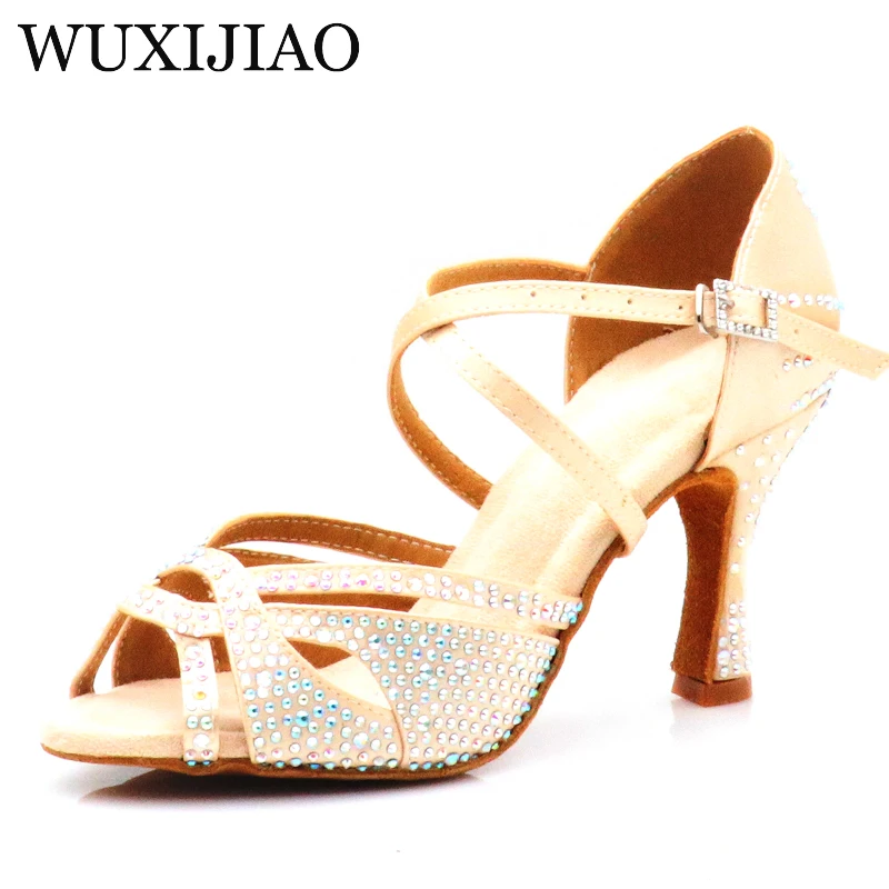 WUXIJIAO Ladies Latin Dance Boots Salsa Tango Indoor Sports Dance Shoes Professional Ballroom Tango Shoes for Women