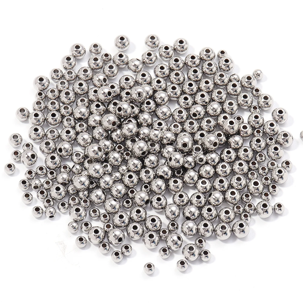 Rvs Kralen Goud Kleur Multi Size Losse Spacer Ronde Kralen Voor Sieraden Maken Diy Ambachtelijke Armband Oorbel Accessoires