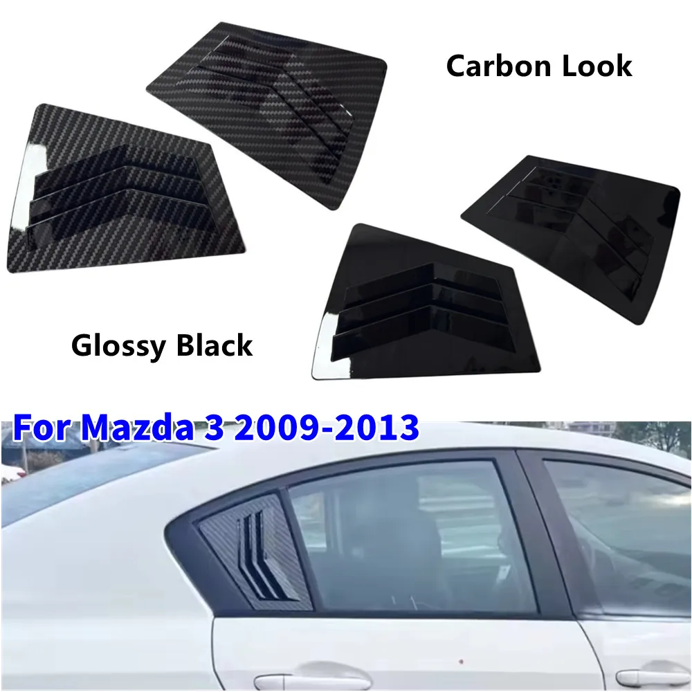 

Pair For Mazda 3 2009-2013 Car Rear Exterior Window Quarter Louver Cover Side Vent Shutter Trim Scoop ABS Accessories