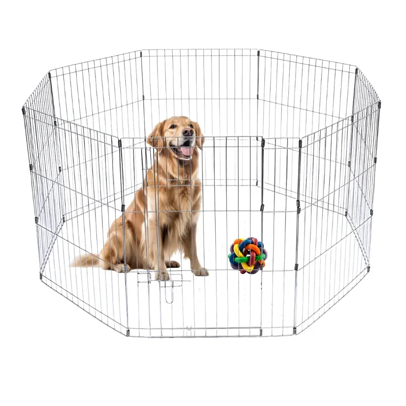 Portable Large Dog Fence 8 Panels 31.5 Inch High, Eco-Friendly Pet Play Fence,  Rust-Proof Foldable Stainless Steel Dog Fence