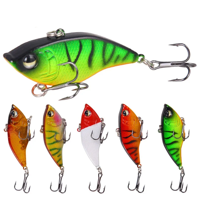 Afundando isca vib 15g5.5cm isca dura três gancho isca de água doce mar isca de pesca ferramenta vib isca