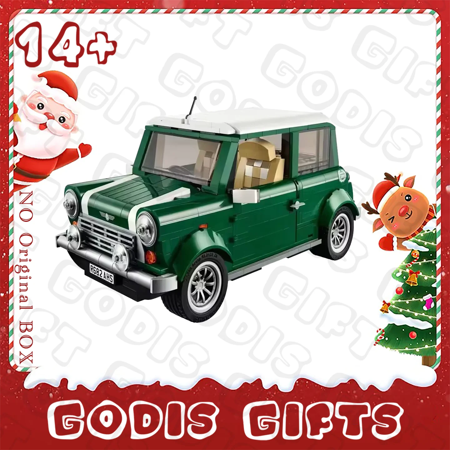 

2025 Популярная 10242 Классическая зеленая модель автомобиля 1077 шт. Кемпер Ван Кирпич Детские развивающие подарки на Рождество, день рождения, Хэллоуин