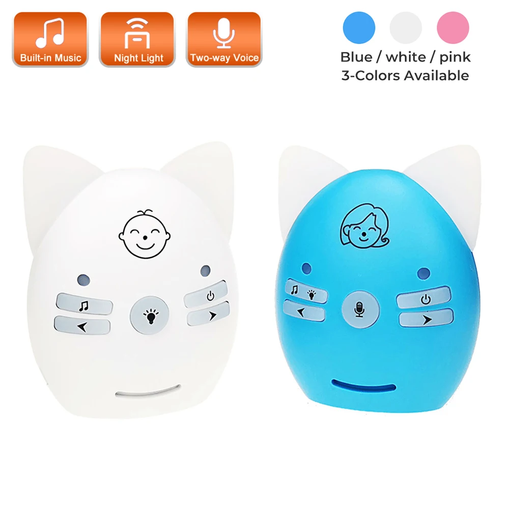 

Wireless Baby Monitor Two-Way Audio Monitor Walkie Phone Alarm with Night Light Music Kids Babysitter Radio Bebe Nanny Intercoms