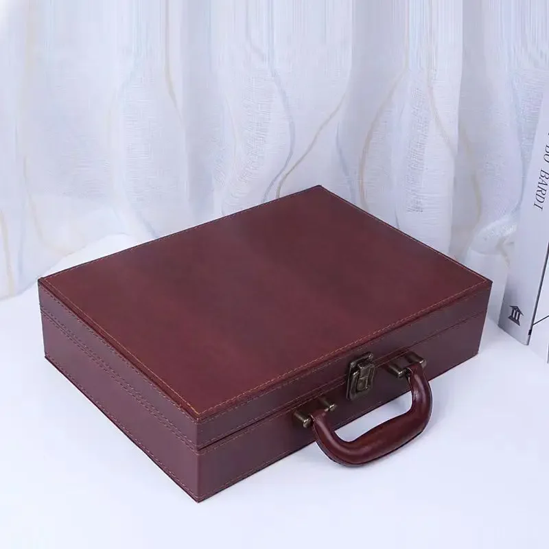 Film Television Production Script Box Archive Materials Book Storage Gift Box Magazine  34X24X8.5CMLeather Box Briefcase