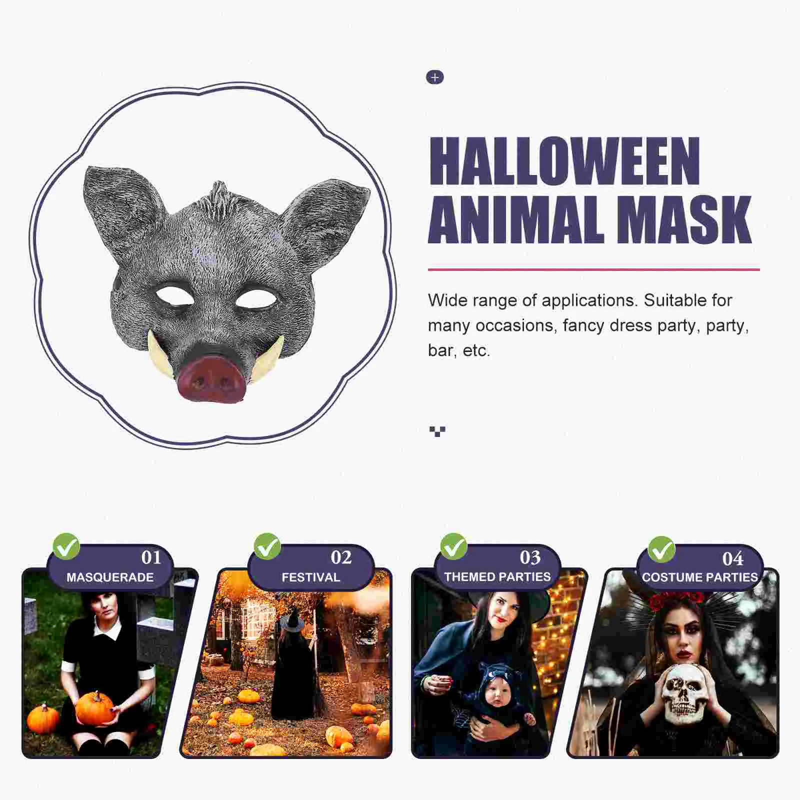 Boar Mask Party Cosplay Prop for Decorations Novel Pu Masquerade Animal Miss Halloween Costume Props