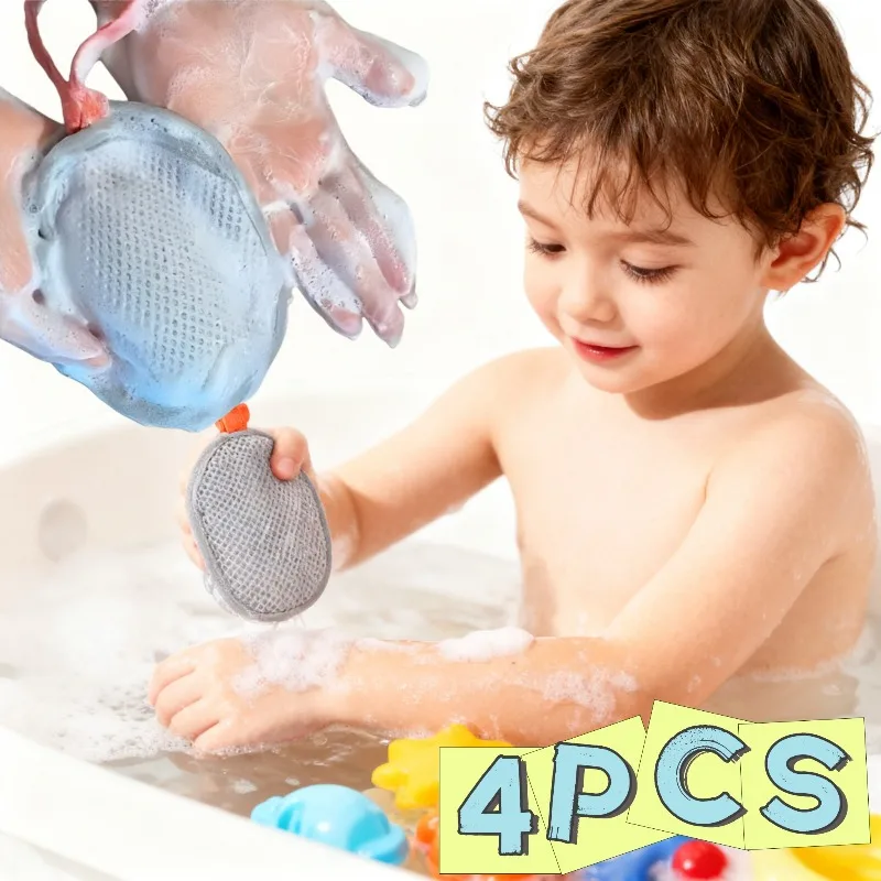 4PCS Bad Schwamm Seife Tasche Schäumen Net Körper Seife Dusche Pinsel Verdickung Peeling Mesh Seife Tasche für Dusche
