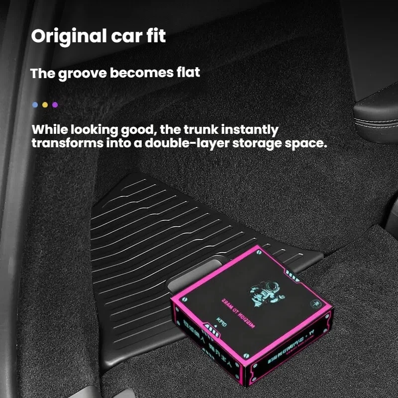 For Tesla New Model YL Launch 2026 Car Trunk Side Storage Box Cover Plate Organizer Car Trunk Side Storage Box Refit Accessories