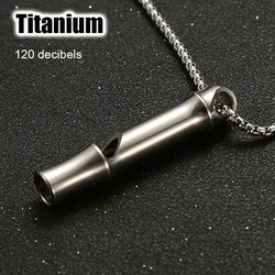 Titanium Alloy Single-Tube 120 Decibels Blast Whistle Referee Whistle Outdoor High-decibel Survival Whistle Camping Training EDC