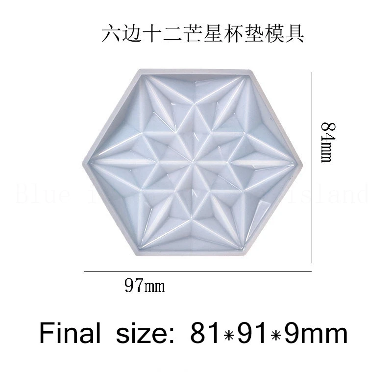 Silicone Mold Concrete Epoxy Coaster Making DIY Decorative Wall Sticker Rhombus Design Cement Gypsum Clay Mould