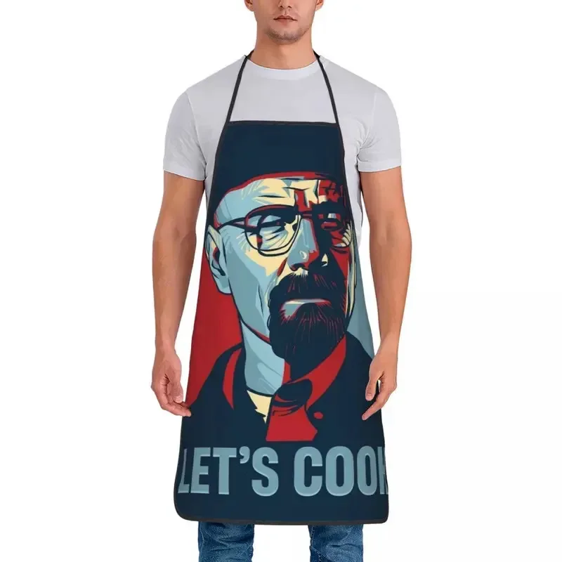Let's Cook Breaking Bad Aprons for Women Men Antifouling Cafe Bibs Polyester Household Cleaning Tablier