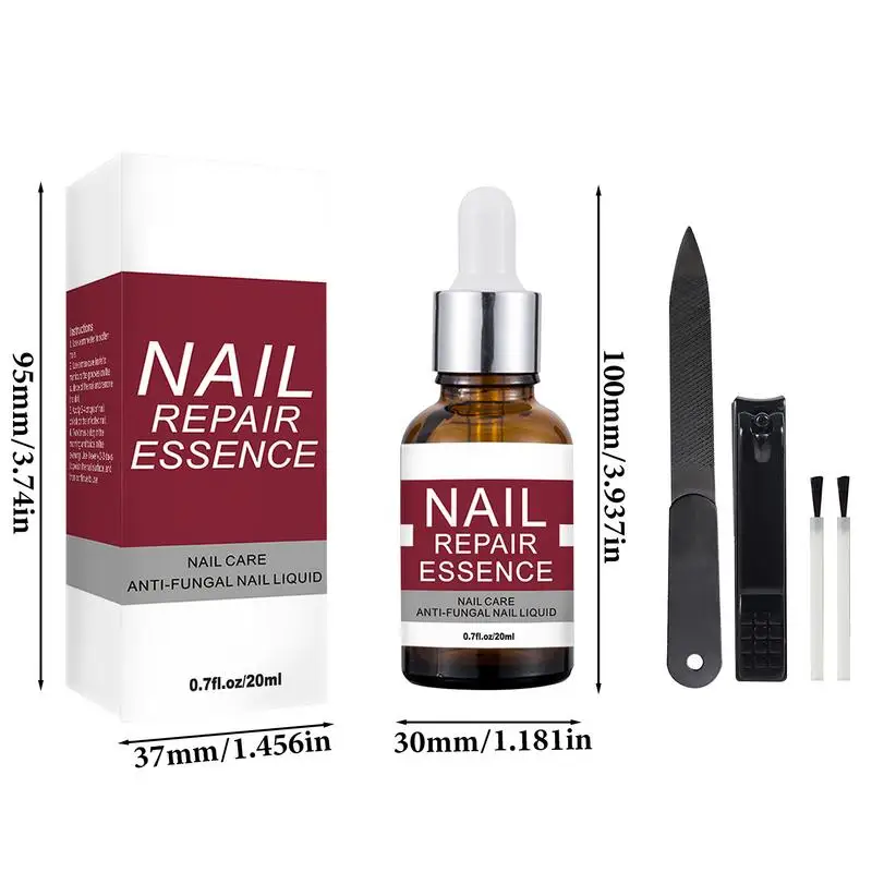 Riparazione unghie per unghie danneggiate Kit di riparazione unghie per unghie naturali incrinate Kit di riparazione unghie efficace con liquido riparatore unghie da 20ml