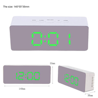 Led Alarm Clock Mirror Clock Led Display Clock Multi-function Mirror Digital Alarm Clock Clock (No )