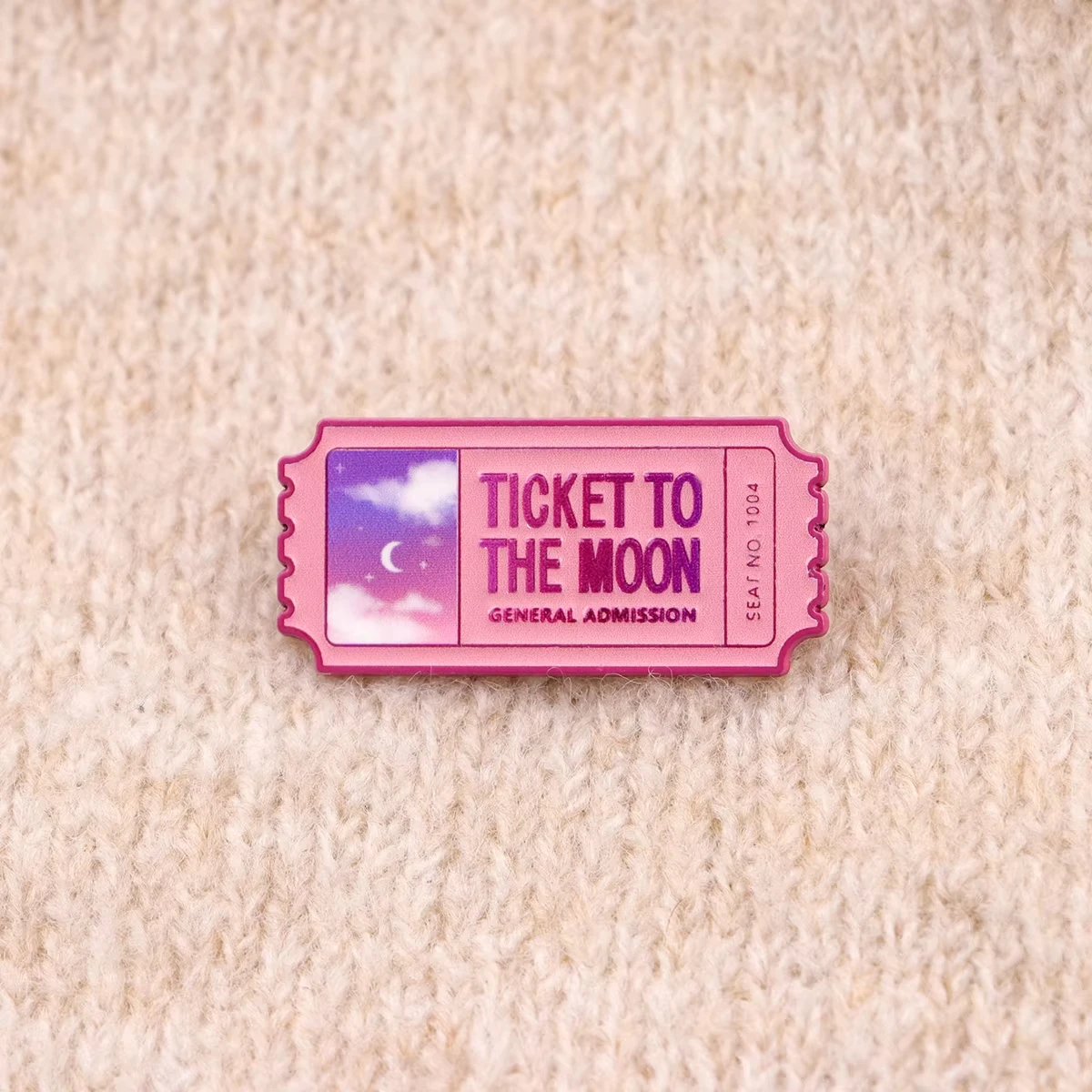 Moon Ticket Lapel Pins for Backpacks Kawaii Brooches for Women Enamel Pin Fashion Jewelry Accessories Friends Gift
