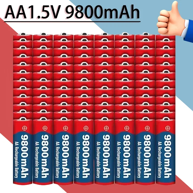

AA Rechargeable battery 100% original high-quality AA1.5V 9800mAh for LED lights, toy cameras, microphone battery