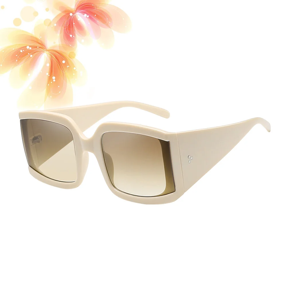 

Retro Big Frame Sunglasses C05 Beige Fashionable Polarized Summer Outdoor Sun Glasses Creative Beach Shades for Men Boys