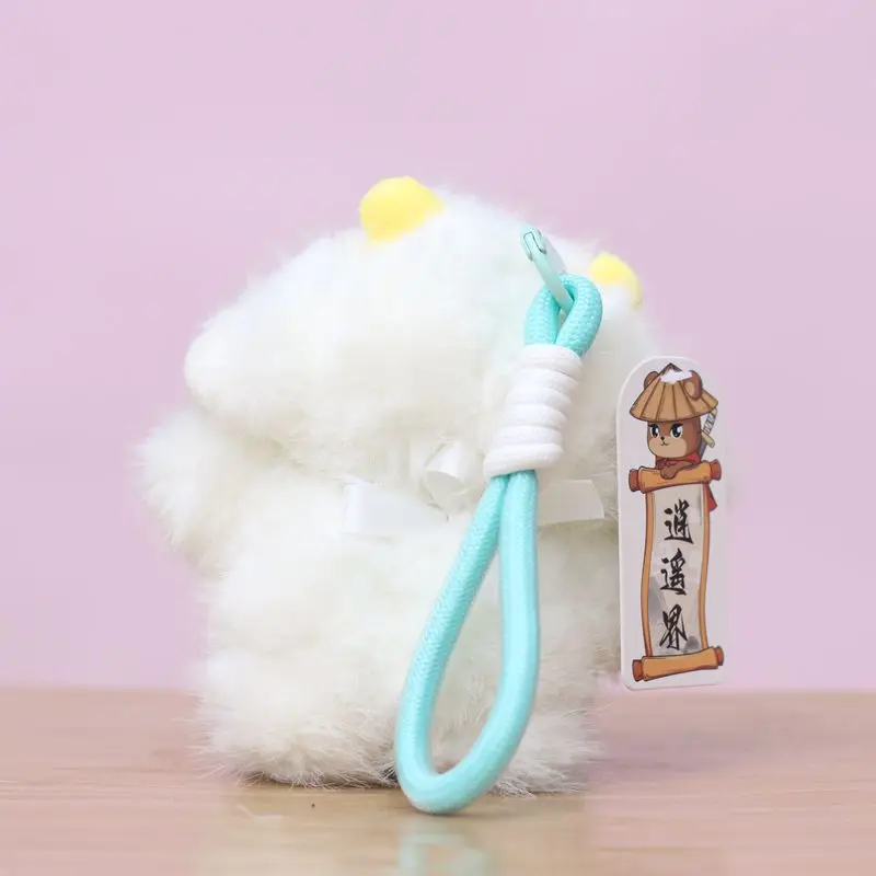 ليتل الأغنام البيضاء قلادة لطيف ألعاب من نسيج مخملي دمية صغيرة الأغنام حقيبة معلقة زخرفة دمية المفاتيح القماش دمية