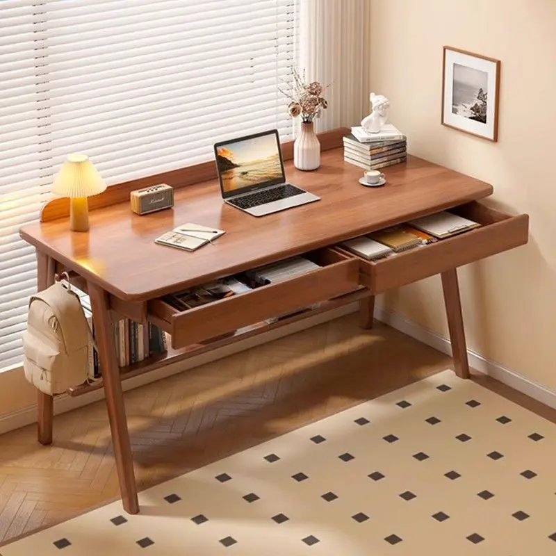 

Desk Household Small Table Student Writing Desk Living Room Modern Simple Office Workbench Solid Wood Leg Student Desk