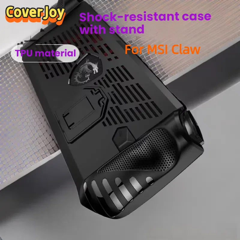 

CoverJoy Мягкий чехол из ТПУ для MSI Claw с подставкой, противоударный, устойчивый к царапинам, эргономичная ручка, полное покрытие, прочный корпус
