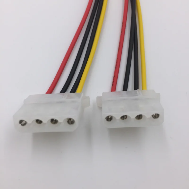 Adaptor kabel Splitter daya 4 Pin Molex pria Power ke 2x IDE 4 Pin Female Y Splitter Extension Adapter kabel konektor 20cm