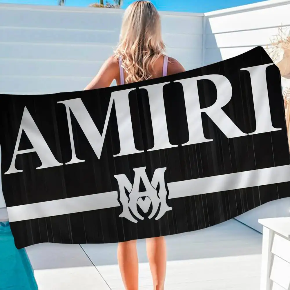 منشفة شاطئ مطبوعة من الألياف الدقيقة من A-AMIRIS لتسلق الجبال واليوجا والسباحة والجري ومنشفة ناعمة ماصة