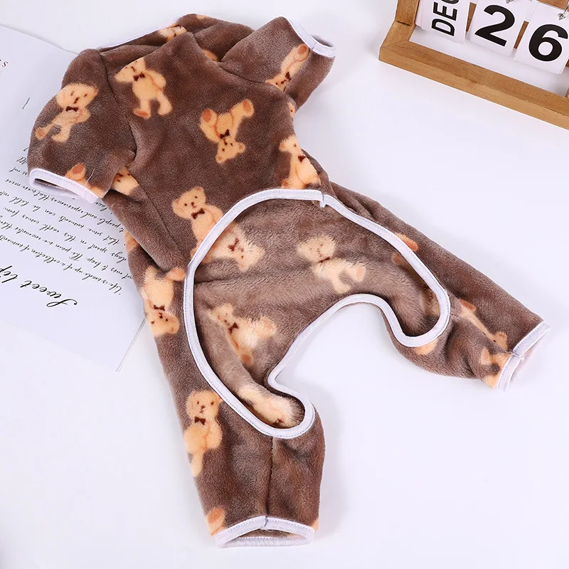 Pet Clothing Cute Teddy Bear Hoodie Autumn and Winter Four Legged Clothes Dog Clothing Cat Clothing Flannel Base Sweater