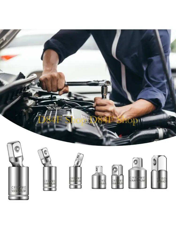 

D84F 7 шт. переходники для головок и набор универсальных шарниров Набор адаптеров с трещоткой для эффективного использования с