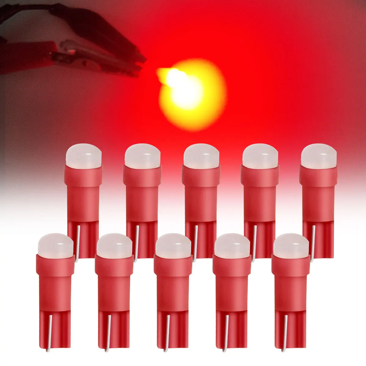 10PCS T5 Led-leuchten W 1,2 W W3W LED Auto Innen Licht Auto Seite Für Auto Blinker Dome Tür lesen Backup Freiheit Lichter