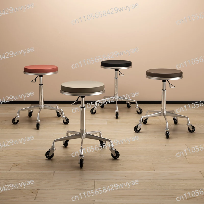 

Профессиональный гидравлический вращающийся стул для салона с колесиками, регулируемое кресло из искусственной кожи для стилистов, мебель для маникюрных и косметических салонов
