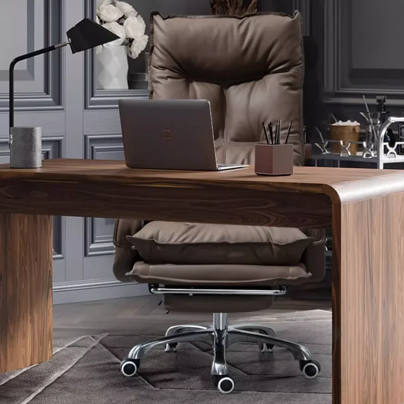 

Cushion Modern Office Chair Luxury Leather Mobile Recliner Office Chair Swivel Executive Chaise De Bureau Furniture Accessories