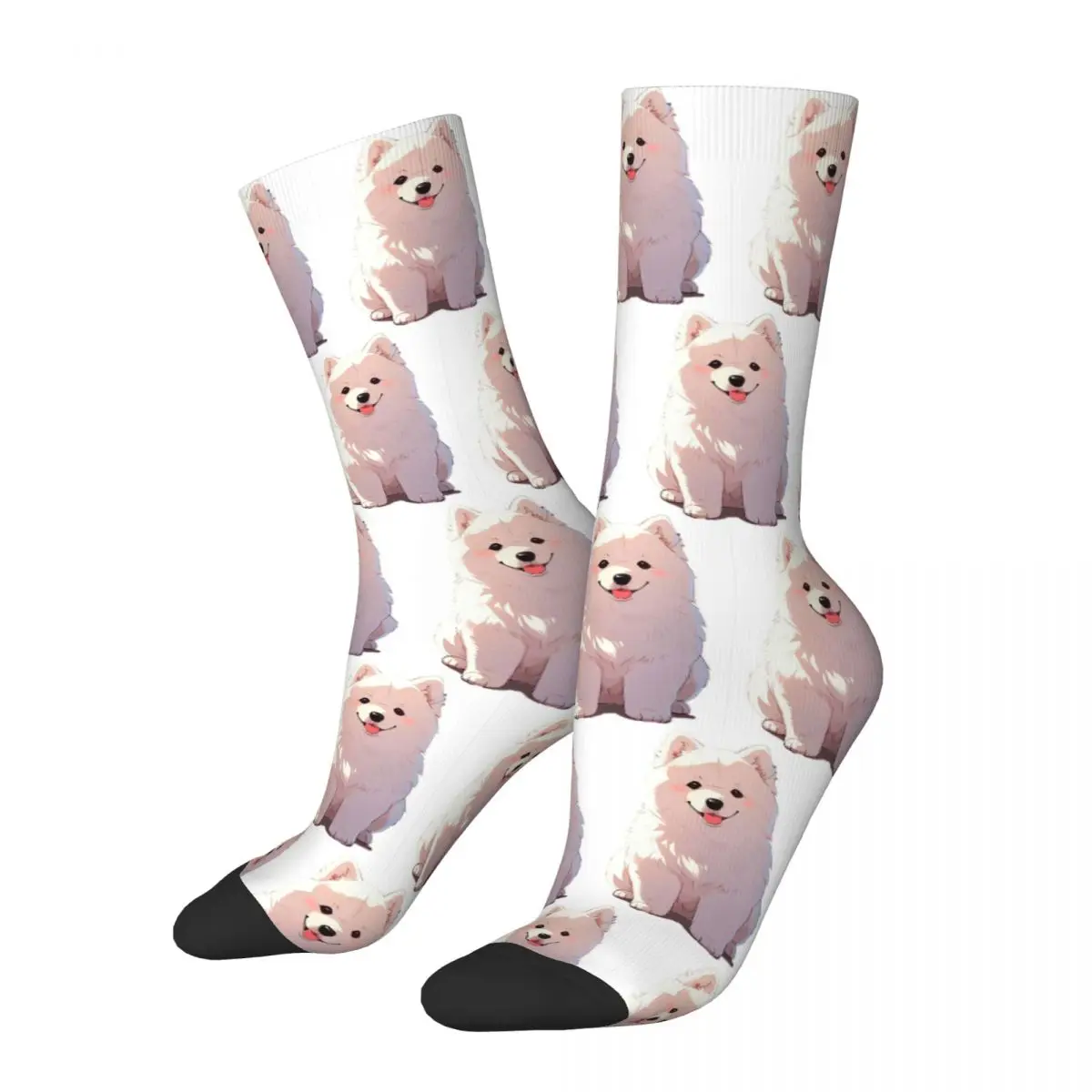 Cartoon Style Cute Samoyed Socks Harajuku Super Soft Stockings All Season Long Socks Accessories for Unisex Birthday Present