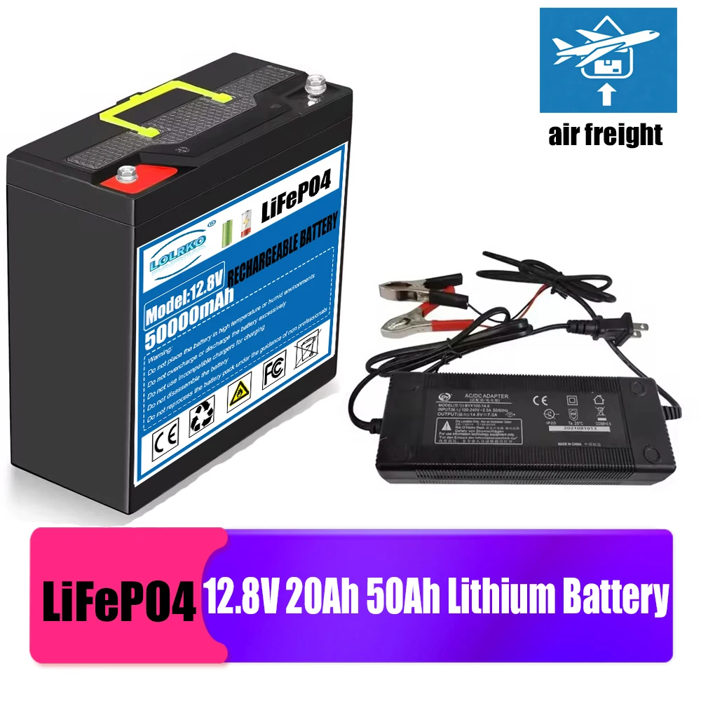2026 new 12V 50Ah Lithium Iron Phosphate Battery Built-in 20A BMS Lightweight Electric Portable Power LiFePO4 Battery Packs