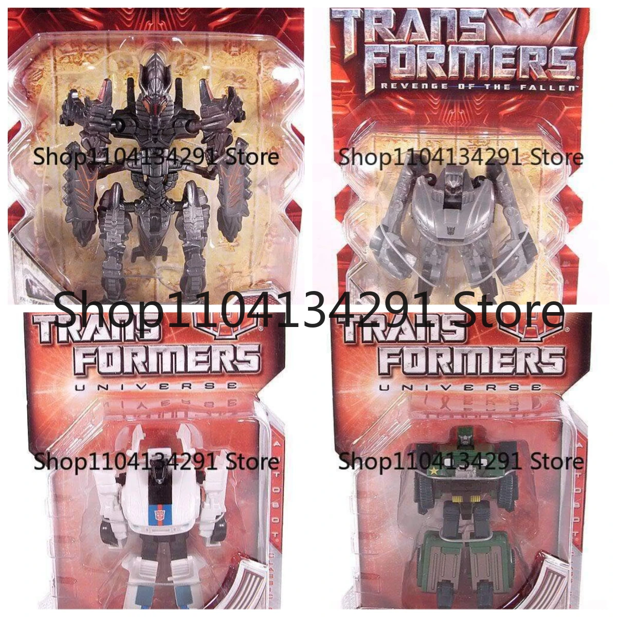 

Оригинальные фигурки Hasbro Transformers Legend Series: Roadblock, Bumblebee, Jazz, Decepticon, Ironhide и Devastator.