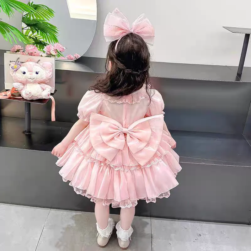 Vestido de manga curta infantil, Cosplay Stellalou, vestidos de festa fofos, bebê menina, criança, moda infantil, verão, 2022