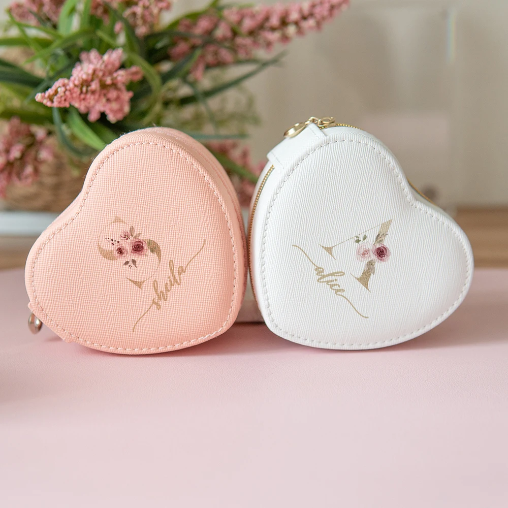 

custom heart shaped jewellery organizer box leather jewellery box necklace ring earring storage heart shaped jewelry box