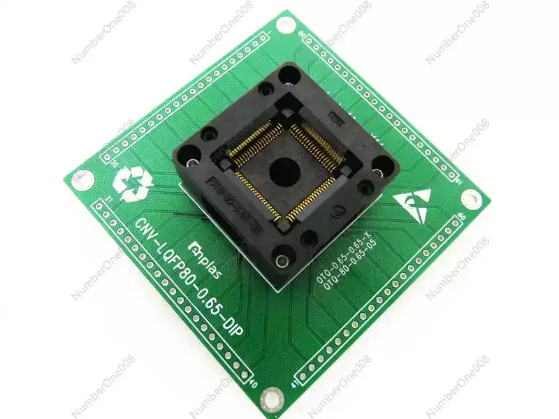 

OTQ-64-0,65-04 Адаптер QFP64 к DIP, шаг гнезда 0,65 мм, программатор микросхем для сжигания и отладки чипов