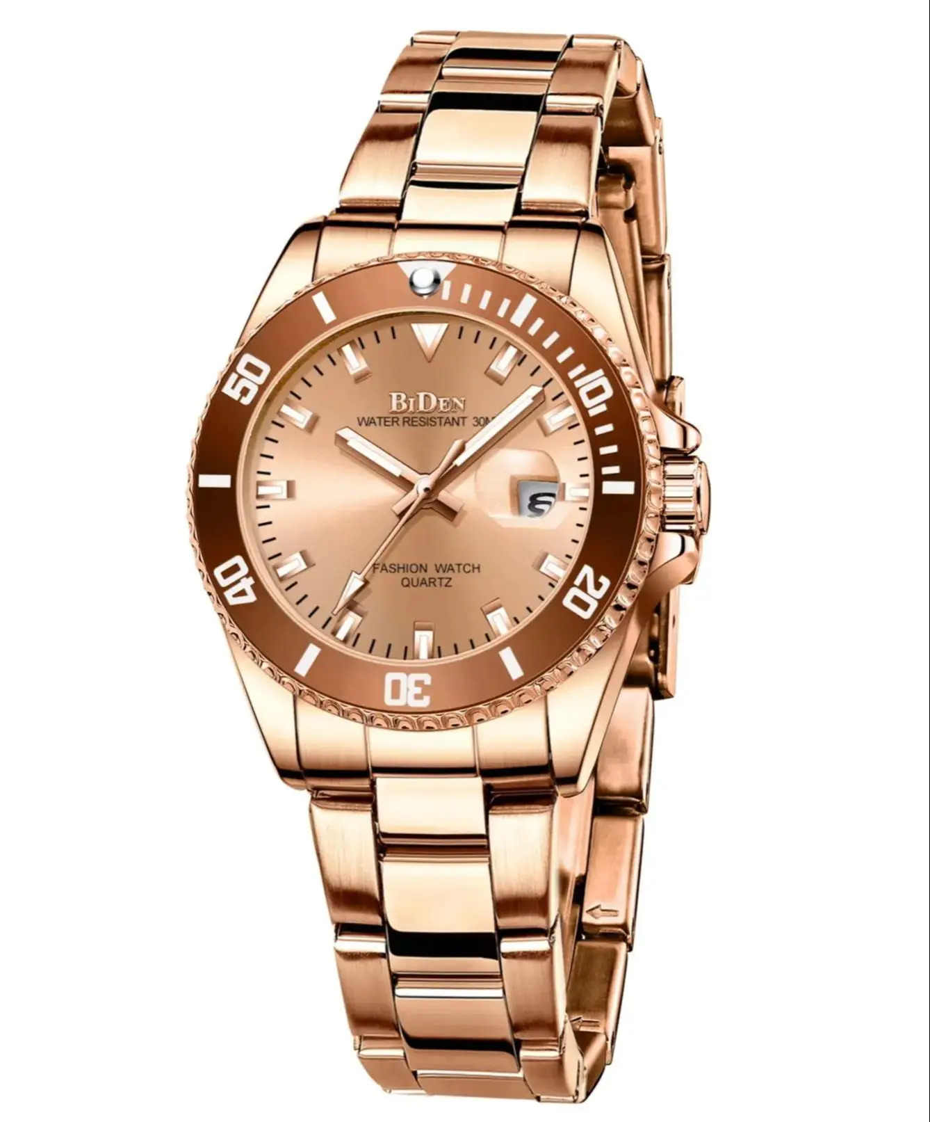 

BIDEN 2024, новые женские часы, легкие, элитные брендовые, из нержавеющей стали, женские деловые водонепроницаемые, с ночником, модные кварцевые часы