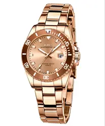 BIDEN 2025 New Women's Watch Light Luxury Brand Stainless Steel Women's Business Waterproof Night Light Fashion Quartz Watch