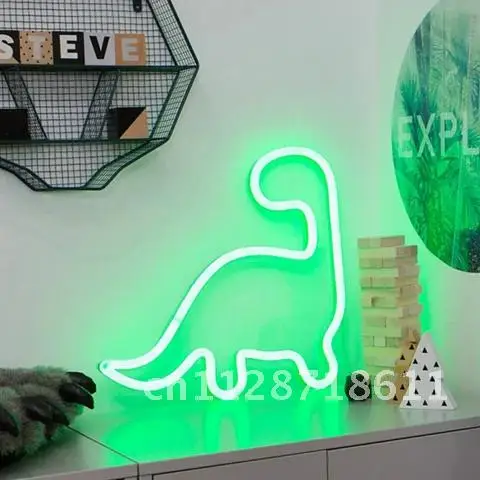 

Neon Sign Dinosaur LED Colorful Lights Wall Hanging Decoration Night Lamp Bedroom Wall Lamp On/Off Lamp