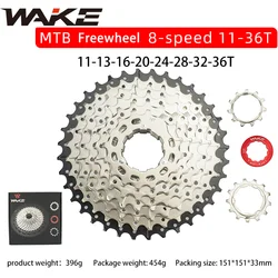 Wake Mountain Bike Cassette 8 Speed 36T Sprocket Freewheel 8s for Cycling MTB Folding Road Bicycle Accessories