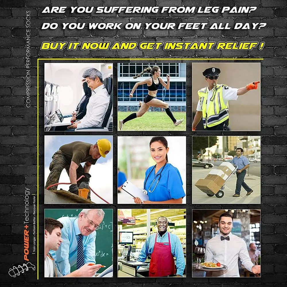 Men Women Compression Socks Knee High for Anti Fatigue Pain Edema Diabetes Varicose Veins Running Sports Stocking Dropshipping