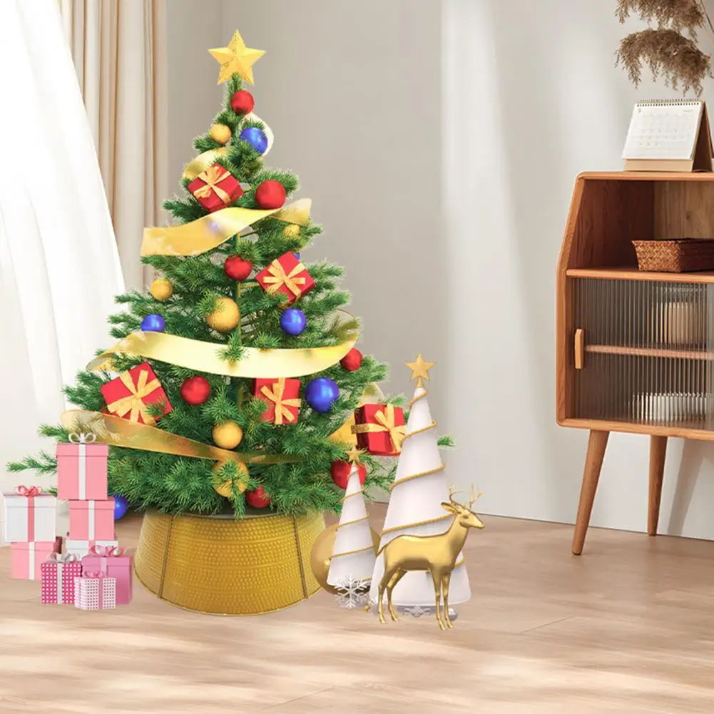 

Sturdy Metal Tree Collar Christmas Tree Base Cover Metal Christmas Tree Collar Elegant Holiday Decoration for Artificial or Real