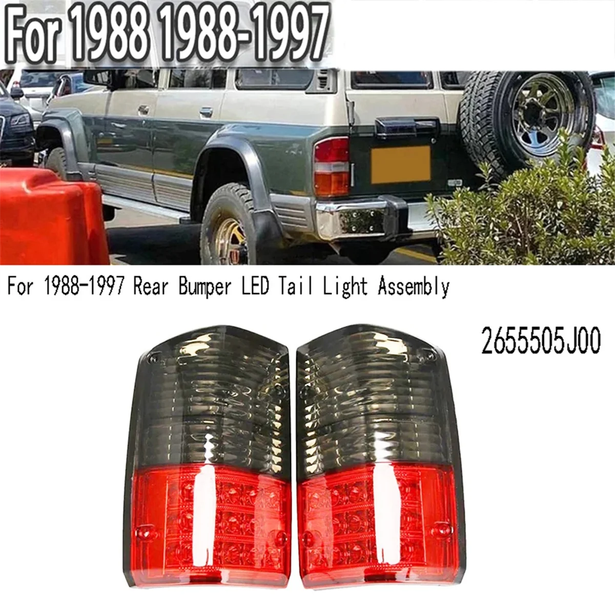 Rear Bumper Left LED Tail Light Assembly Brake Stop Lamp for Nissan Patrol GQ 1988-1997