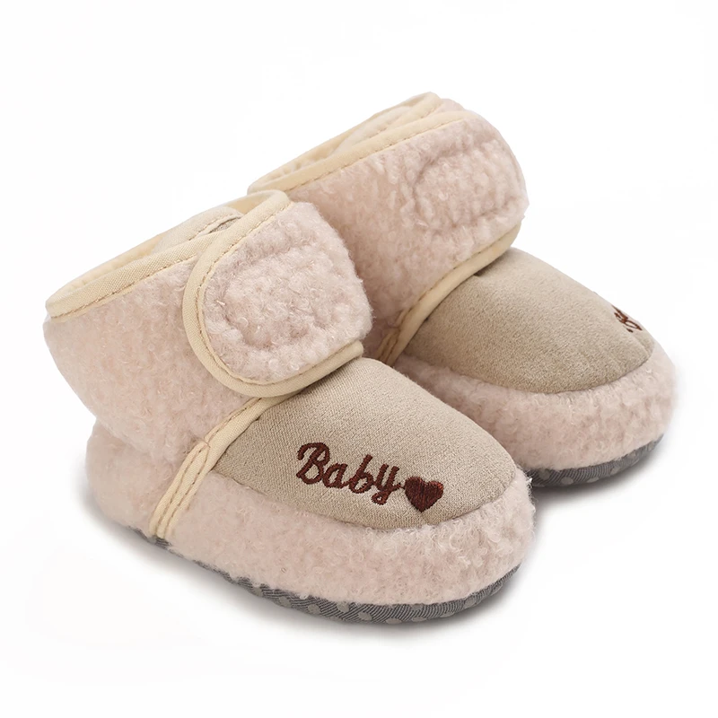 Spring and Winter Warm Newborn Boots 1-year-old Baby Girls Boys' Shoes Preschool Soft Sole Fur Snow Boots 0-18 Months