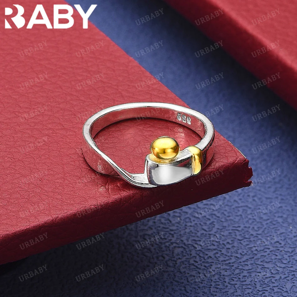 

URBABY 925 Sterling Silver Fine Ring Fashion Jewelry Charm Grace Wedding Engagement Accessories