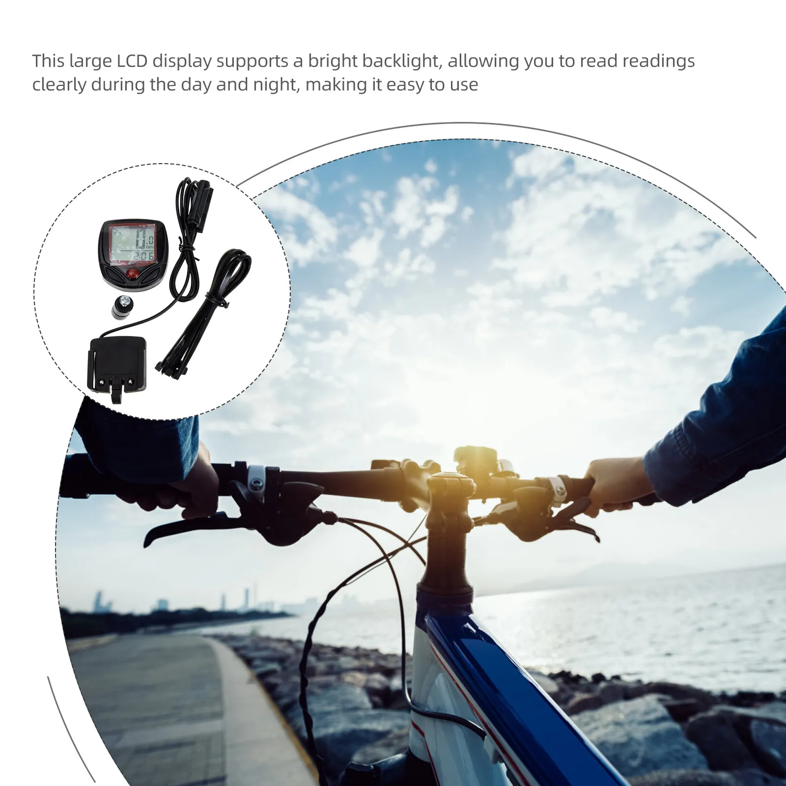 1Set Professional Bike Speedometer Portable Rainproof Speedometer for Cycling Commuting Training Racing Multi-Function Odometer